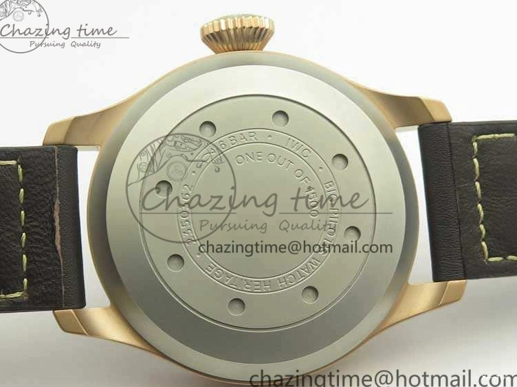 MIROTIME 0123 Big Pilot IW510301 Satin-Polished RG YLF Best Edition Black Dial On Leather Strap A Flexible 7222